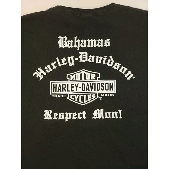 Harley Davidson T Shirt Mens 2XL Black Bahamas 2009 Skull Cotton - Picture 7 of 7